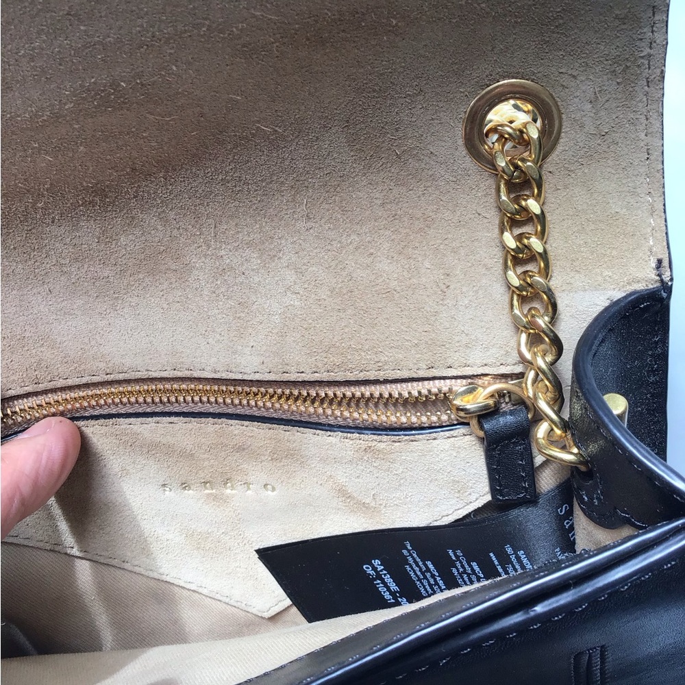 SANDRO PARIS small studded cross body bag with gold studs and chain - Picture 4 of 7